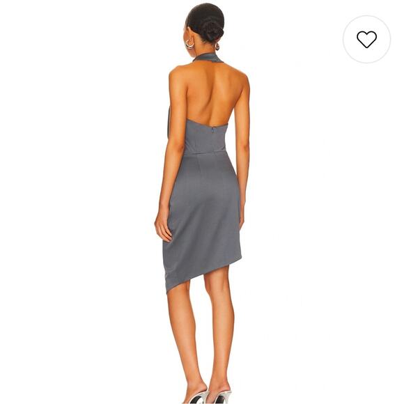 Revolve Elliatt Gray Halter Asymmetrical Dress - Picture 3 of 9